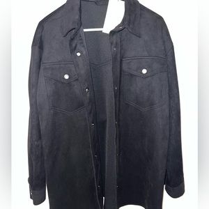 Black zara suede flannel size xsmall